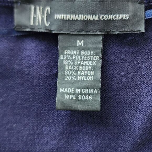 INC International Concepts Navy Blue Fringed Open Cardigan Women's Medium - Picture 4 of 6